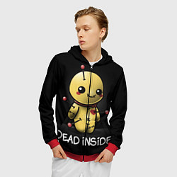 Толстовка 3D на молнии мужская DEAD INSIDE, цвет: 3D-красный — фото 2