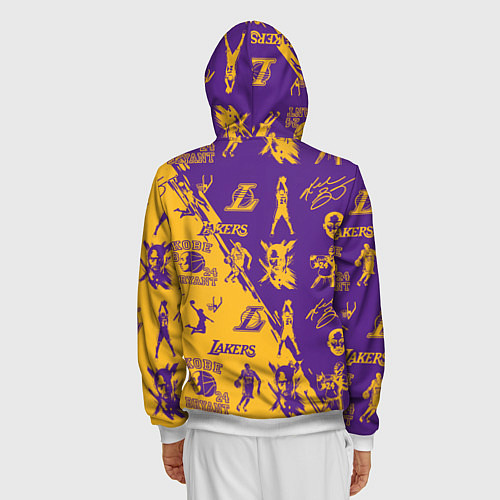 Мужская толстовка на молнии КОБИ БРАЙАНТ / 3D-Белый – фото 4