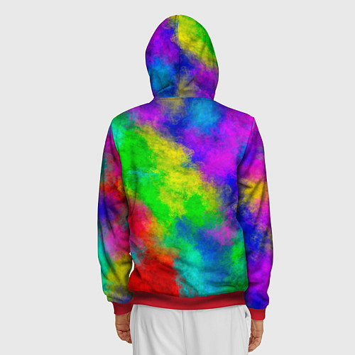 Мужская толстовка на молнии Multicolored / 3D-Красный – фото 4