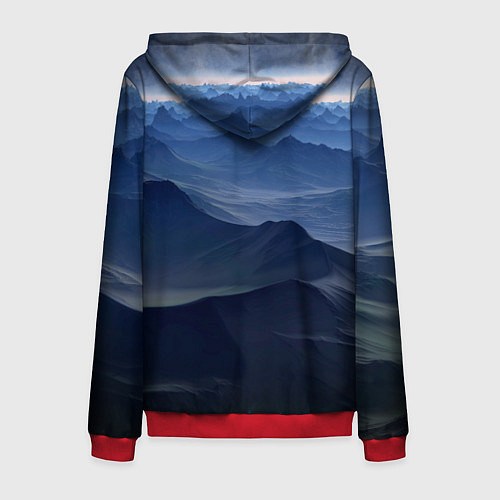 Мужская толстовка на молнии Горный массив / 3D-Красный – фото 2