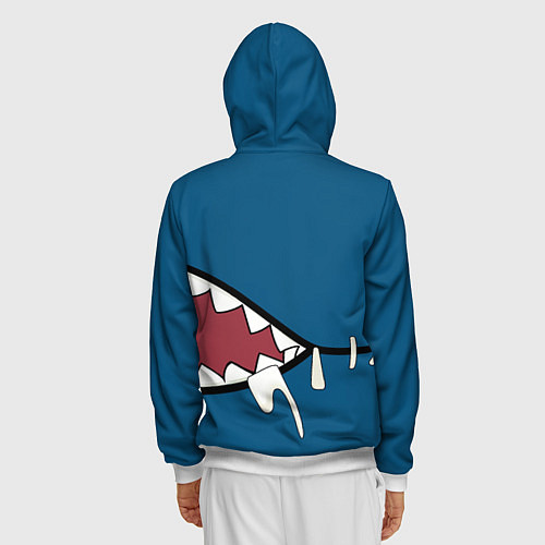 Мужская толстовка на молнии Акула gawr gura / 3D-Белый – фото 4