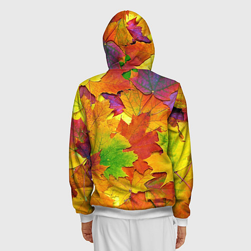 Мужская толстовка на молнии Осенние листья / 3D-Белый – фото 4