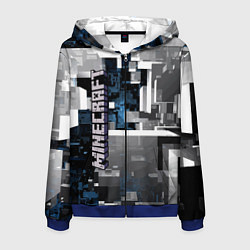 Толстовка 3D на молнии мужская Minecraft, цвет: 3D-синий