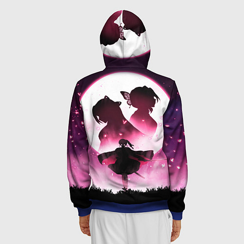 Мужская толстовка на молнии Столп Бабочки / 3D-Синий – фото 4