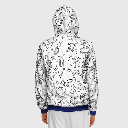 Мужская толстовка на молнии DIE ANTWOORD / 3D-Синий – фото 4