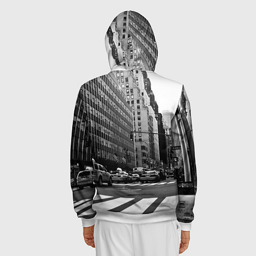 Мужская толстовка на молнии Among Us по улицам Нью-Йорка / 3D-Белый – фото 4