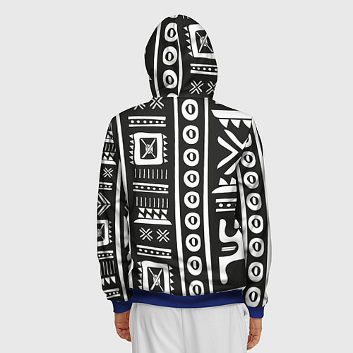 Мужская толстовка на молнии Этнический узор / 3D-Синий – фото 4