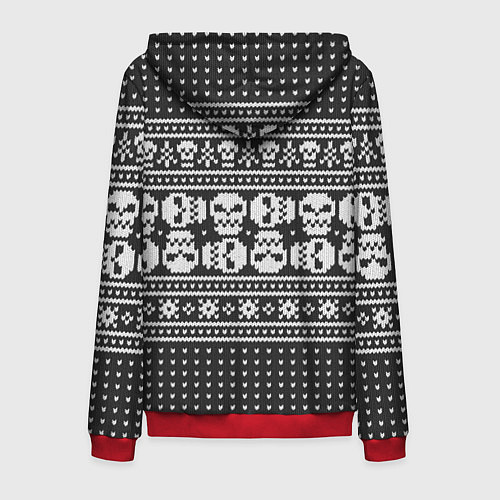 Мужская толстовка на молнии Свитер с черепами / 3D-Красный – фото 2