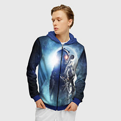 Толстовка 3D на молнии мужская Космонавт, цвет: 3D-синий — фото 2