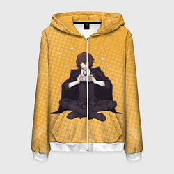 Толстовка 3D на молнии мужская Дазай, цвет: 3D-белый