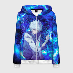 Толстовка 3D на молнии мужская Киллуа Золдик, цвет: 3D-белый