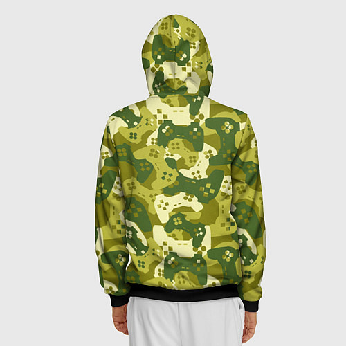 Мужская толстовка на молнии Гейм милитари / 3D-Черный – фото 4