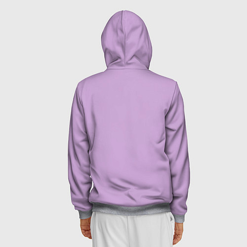 Мужская толстовка на молнии Глициниевый цвет без рисунка / 3D-Меланж – фото 4