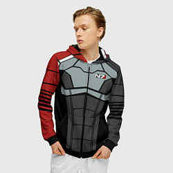 Толстовка 3D на молнии мужская КОСТЮМ N7 MASS EFFECT N7 М, цвет: 3D-черный — фото 2