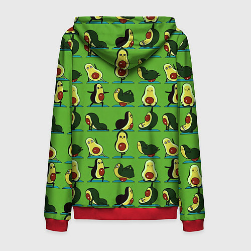 Мужская толстовка на молнии Авокадо Зарядка / 3D-Красный – фото 2
