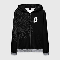 Толстовка 3D на молнии мужская БИТКОИН BITCOIN, цвет: 3D-меланж