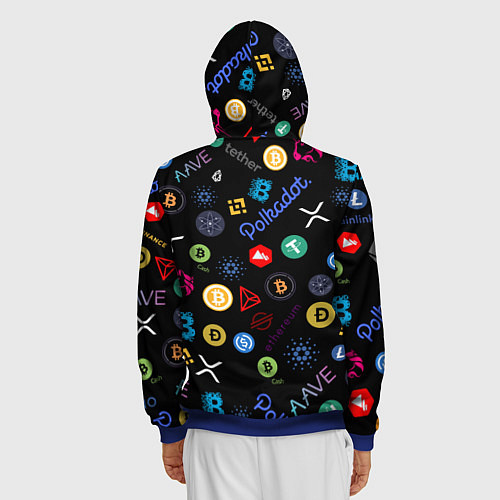 Мужская толстовка на молнии ЛОГОТИПЫ КРИПТОВАЛЮТ Z / 3D-Синий – фото 4
