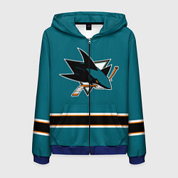 Толстовка 3D на молнии мужская Сан-Хосе Шаркс Форма1, цвет: 3D-синий