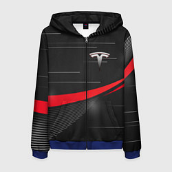 Толстовка 3D на молнии мужская TESLA ABSTRACT ТЕСЛА СПОРТ, цвет: 3D-синий