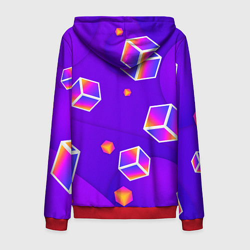 Мужская толстовка на молнии ROBLOX КУБЫ / 3D-Красный – фото 2