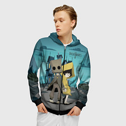 Толстовка 3D на молнии мужская Little Nightmares 2, цвет: 3D-черный — фото 2