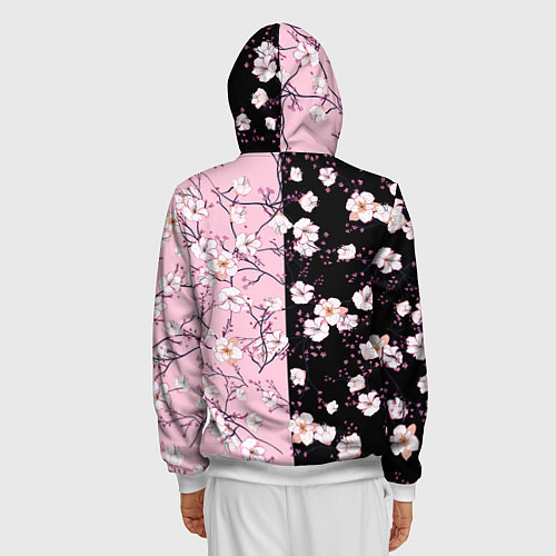 Мужская толстовка на молнии САКУРА SAKURA ВИШНЯ / 3D-Белый – фото 4