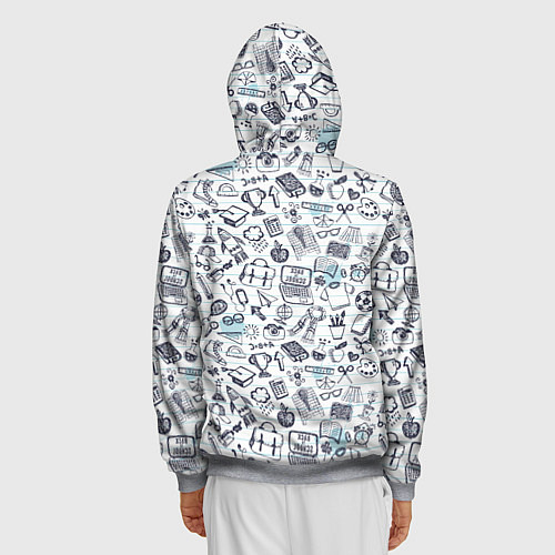 Мужская толстовка на молнии Опять в школу / 3D-Меланж – фото 4