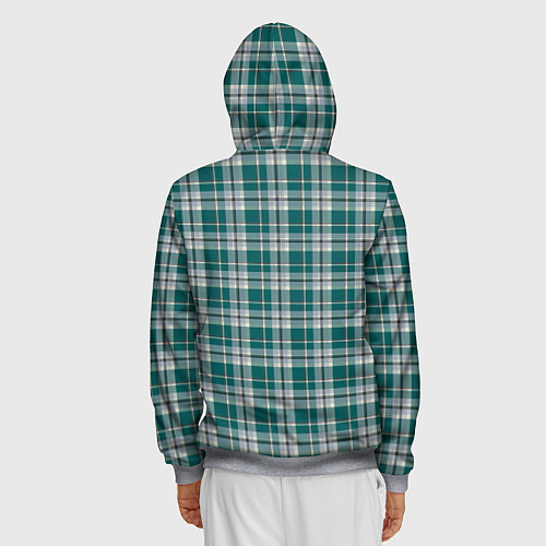 Мужская толстовка на молнии Узор в клетку / 3D-Меланж – фото 4