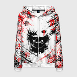 Толстовка 3D на молнии мужская ТОКИЙСКИЙ ГУЛЬ КЕН КАНЕКИ, цвет: 3D-белый