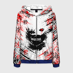 Толстовка 3D на молнии мужская ТОКИЙСКИЙ ГУЛЬ КЕН КАНЕКИ, цвет: 3D-синий