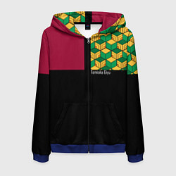 Толстовка 3D на молнии мужская Гию Томиока Kimetsu no Yaiba, цвет: 3D-синий