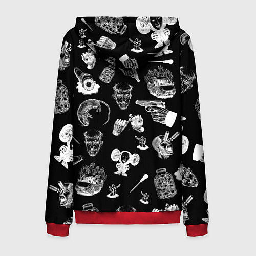 Мужская толстовка на молнии КРОВОСТОК ТАТУИРОВКИ / 3D-Красный – фото 2