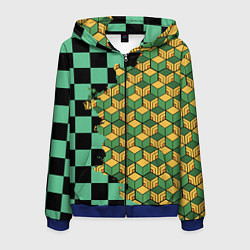 Толстовка 3D на молнии мужская ТАНДЖИРО И ТОМИОКА, цвет: 3D-синий