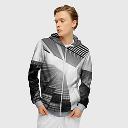 Толстовка 3D на молнии мужская Минимализм, цвет: 3D-меланж — фото 2