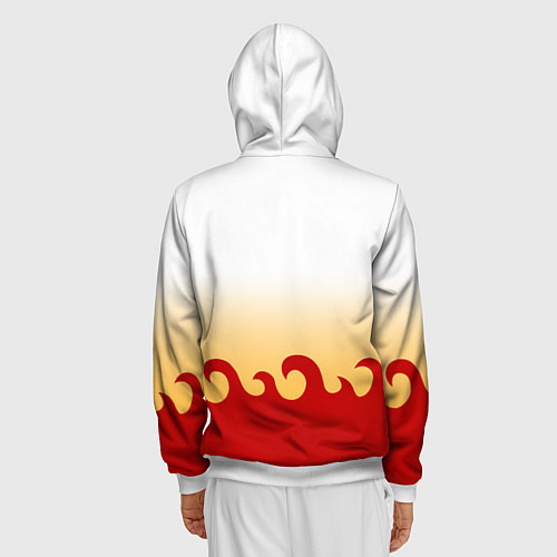 Мужская толстовка на молнии ШИНДЖУРО РЕНГОКУ KNY / 3D-Белый – фото 4