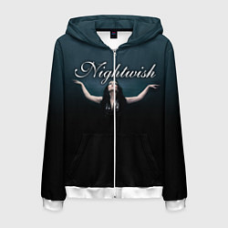 Толстовка 3D на молнии мужская Nightwish with Tarja, цвет: 3D-белый