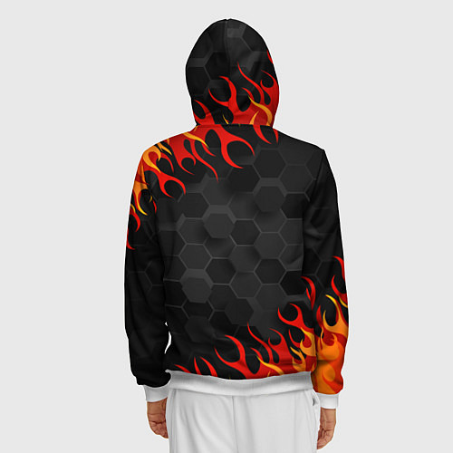 Мужская толстовка на молнии Genshin Impact - Klee / 3D-Белый – фото 4