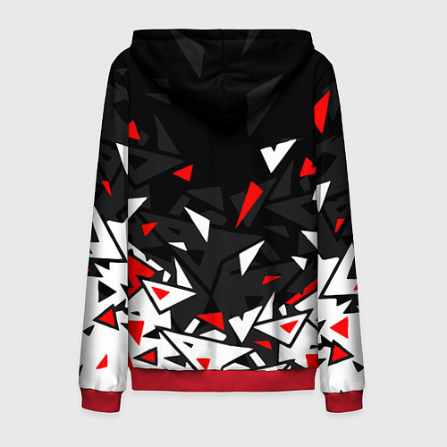 Мужская толстовка на молнии NISSAN НИССАН ОСКОЛКИ / 3D-Красный – фото 2