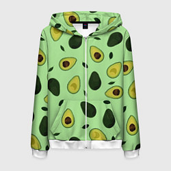 Толстовка 3D на молнии мужская Авокадо, цвет: 3D-белый