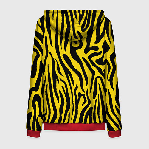 Мужская толстовка на молнии Тигровые полоски / 3D-Красный – фото 2