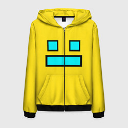 Толстовка 3D на молнии мужская Geometry Dash: Smile, цвет: 3D-черный