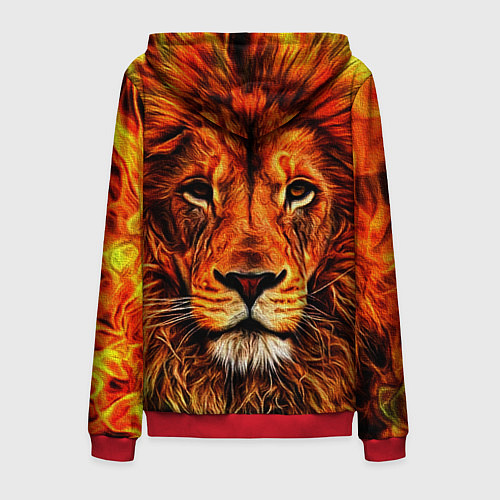 Мужская толстовка на молнии LION / 3D-Красный – фото 2