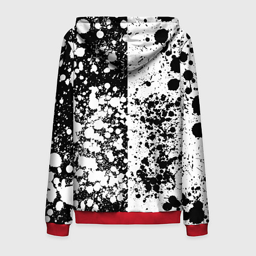 Мужская толстовка на молнии Geometry Dash: Black / 3D-Красный – фото 2