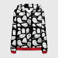 Толстовка 3D на молнии мужская Boo Привидения, цвет: 3D-красный