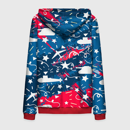 Мужская толстовка на молнии День победы / 3D-Красный – фото 2