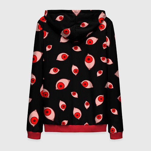 Мужская толстовка на молнии Взгляд тьмы / 3D-Красный – фото 2