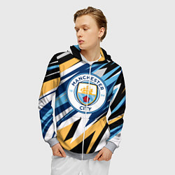 Толстовка 3D на молнии мужская МАНЧЕСТЕР СИТИ MANCHESTER, цвет: 3D-меланж — фото 2