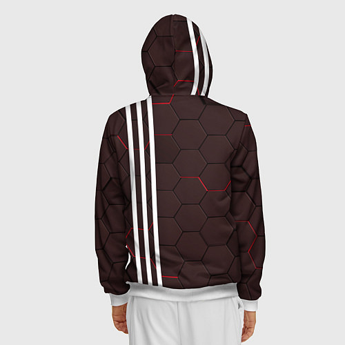 Мужская толстовка на молнии МАНЧЕСТЕР MANCHESTER ПЛИТЫ / 3D-Белый – фото 4