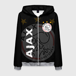 Толстовка 3D на молнии мужская FC AJAX AMSTERDAM ФК АЯКС, цвет: 3D-меланж