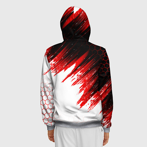 Мужская толстовка на молнии FC AJAX AMSTERDAM ФК АЯКС / 3D-Меланж – фото 4